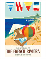 Go by Train to The French Riviera - Côte d'Azur, France - French National Railways - Fine Art Prints & Posters