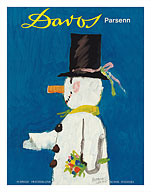 Davos, Switzerland (Schweiz, Suisse, Svizzera) - Parsenn Mountain Ski Area - Snowman with Top Hat - Fine Art Prints & Posters
