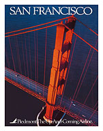San Francisco - Piedmont Airlines - Golden Gate Bridge - Fine Art Prints & Posters