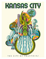 Kansas City - The City of Fountains - c. 1960's - Fine Art Prints & Posters