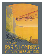 Paris to London (Londres) Service - Compagnie des Grands Express Aériens - c. 1920 - Fine Art Prints & Posters