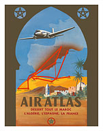 Air Atlas - Dessert Tout Le Maroc, L'Algerie, L'Espagne, La France (Services All of Morocco, Algeria, Spain, France) - Fine Art Prints & Posters