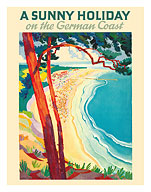 A Sunny Holiday on the German Coast - Beach and Pier - Fine Art Prints & Posters