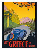 Visit Greece by Auto - Automobile and Touring Club of Greece - Vintage Car Travel - Fine Art Prints & Posters
