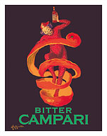 Bitter Campari Aperitif - Clown Wrapped in Orange Peel - Giclée Art Prints & Posters