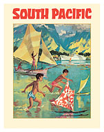 Tahiti, South Pacific - Sail Matson - Steamships SS Mariposa, SS Monterey - Giclée Art Prints & Posters