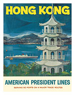 Hong Kong - Fragrant Harbour - American President Lines - Giclée Art Prints & Posters
