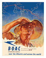 USA to Australia - by the Speedbird Routes - BOAC (British Overseas Airways Corporation) - Giclée Art Prints & Posters