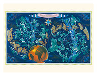 Zodiac Constellations - Star Planisphere - Fine Art Prints & Posters