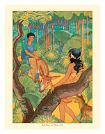 Kimo Meets Lani - Book Plate From Kimo, A Story of Hawaii - c. 1928 - Fine Art Prints & Posters