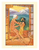 Mamo and Lani - Book Plate From Kimo, A Story of Hawaii - c. 1928 - Fine Art Prints & Posters