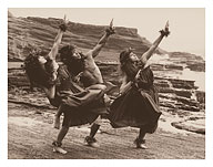 Three Hawaiian Hula Dancers - c. 1960's - Giclée Art Prints & Posters
