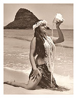 Hawaiian Summer - Mokoli‘i Island (Chinaman's Hat) - c. 1960's - Giclée Art Prints & Posters