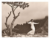 Hula ‘auana (Modern Style) Hawaiian Dancer - c. 1960's - Giclée Art Prints & Posters
