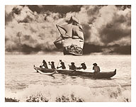Captain Cook’s Return - Hawaiian Outrigger Canoe (Wa‘a) - c. 1960's - Fine Art Prints & Posters