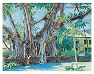 Climbing the Banyan (Ka Pi‘i ‘Ana O Ke Paniana) - Hawaiian Fiscus Tree - Fine Art Prints & Posters