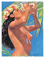 Hawaiian Conch Shell Horn (Ka Pū‘oleolē) - Fine Art Prints & Posters