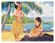Children’s Dance (Ka Hula Keiki) - Hawaiian Hula - Fine Art Prints & Posters