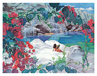 Hawaiian Bougainvillea Waterfall (Ka Wailele Pua Kepalō) - Fine Art Prints & Posters