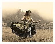 Swaying Skirt, Hawaiian Hula Dancer - Fine Art Prints & Posters