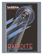 Speed (Rapidité) - Savoia-Marchetti Engine - Sabena Belgian World Airlines - c. 1938 - Giclée Art Prints & Posters