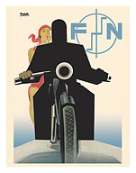 FN Motorcycles - Fabrique Nationale de Herstal - c. 1925 - Giclée Art Prints & Posters