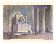 Lincoln Memorial, Washington D.C. - United Air Lines - c. 1952 - Fine Art Prints & Posters