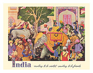 India - Hathi Howdah - American President Lines - c. 1946 - Giclée Art Prints & Posters