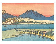 Honjō Station - from Sixty-nine Stations of Kiso Road - c. 1800's - Fine Art Prints & Posters