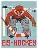 Hockey (Eis-Hockey) - Dolder Ice-skating Rink (Kunsteisbahn) - c. 1935 - Fine Art Prints & Posters
