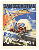 San Sebastian, Bay of Biscay, Spain - 11th Spanish Grand Prix - c. 1935 - Fine Art Prints & Posters