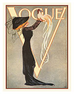 Fashion Magazine - July 15, 1910 - Woman and Rooster - Fine Art Prints & Posters
