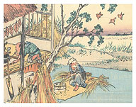 Okegawa (Detail) - from Sixty-nine Stations of Kiso Road - c. 1800's - Fine Art Prints & Posters
