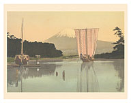 Mt. Fuji Japan - Ejiri Station - from Sixty-nine Stations of Kiso Road - c. 1895 - Giclée Art Prints & Posters
