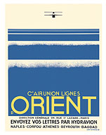 From the East - Naples, Corfu, Athens, Beirut, Baghdad - Air Union Lines Company - c. 1929 - Giclée Art Prints & Posters