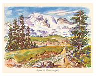 Majestic Mount Rainier, Washington - Tahoma, Tacoma (Mother of Waters) - c. 1939 - Giclée Art Prints & Posters