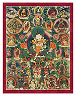 Vajrasattva with Consort Vajragarvi - Tantric Buddhist Deity - Giclée Art Prints & Posters