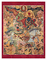 Kubera, King of Horses - God of Wealth - Tantric Buddhist Deity - Fine Art Prints & Posters