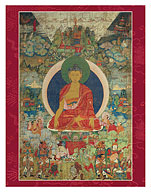 Buddha Shakyamuni and The Miracles at Shravasti - Giclée Art Prints & Posters