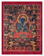 Vajradhara Buddha and the Sakya Lamdre Lineage - Buddhist Deity - Giclée Art Prints & Posters