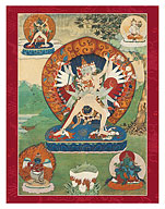 Mahasamvara Kalachakra with Consort Vishvamati - Buddhist Deity - Giclée Art Prints & Posters