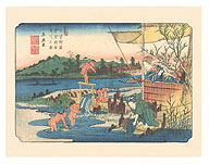 Kuragano-shuku Station - from Sixty-nine Stations of Kiso Road - c. 1800's - Giclée Art Prints & Posters