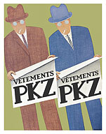 PKZ Paul Kehl Zurich - Men's Clothing Company - c. 1928 - Giclée Art Prints & Posters