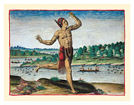 American Indian Conjuror - Shaman - c. 1588 - Fine Art Prints & Posters