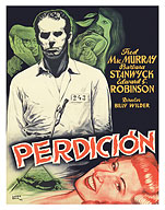 Double Indemnity (Perdición) - Starring Fred MacMurray & Barbara Stanwyck - c. 1947 - Fine Art Prints & Posters