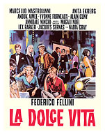 Federico Fellini’s La Dolce Vita - with Marcello Mastroianni Anita Ekberg - c. 1960 - Fine Art Prints & Posters