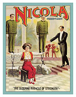 Nicola Prince of Magic - The Sleeping Miracle of Strength Illusion Show - c. 1910 - Fine Art Prints & Posters