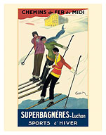 Superbagnères-Luchon France - Ski Winter Sports Resort - Midi French Railway - c. 1929 - Fine Art Prints & Posters