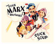 Duck Soup - Starring the Four Marx Brothers - Groucho Harpo Chico Zeppo - c. 1933 - Fine Art Prints & Posters