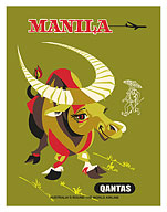 Manilla Philippines - Quantas Air Lines - c. 1950 - Fine Art Prints & Posters